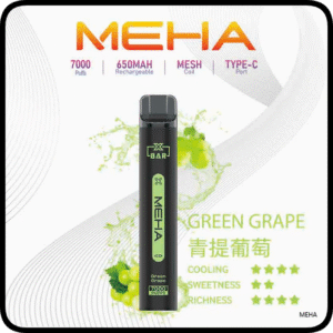 Meha Xbar魅嗨電子煙小黑條一次性拋棄式7000口【青提葡萄】