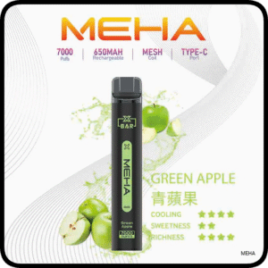 Meha Xbar魅嗨電子煙小黑條一次性拋棄式7000口【青蘋果】